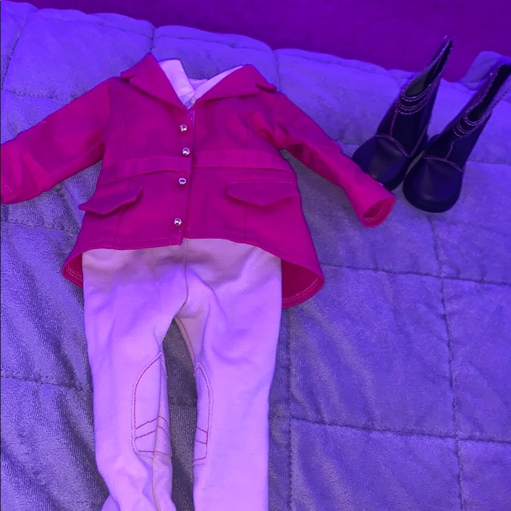 American girl doll full horse back riding set